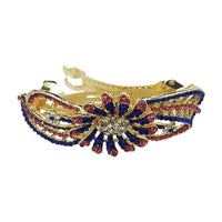 Apurva Pearls Pink And Blue Austrian Stone Barrette Hair Clip - 1505237E