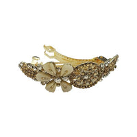 Apurva Pearls Austrian Stone White Floral Barrette Hair Clip - 1505238B