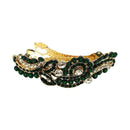 Apurva Pearls Green Austrian Stone Barrette Hair Clip - 1505249D
