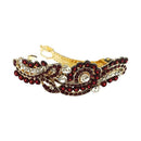 Apurva Pearls Maroon Austrian Stone Barrette Hair Clip - 1505249F