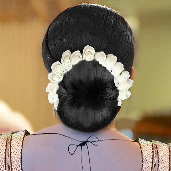 Tip Top Fashions White Rose Pearl Hair Brooch - 1505301C