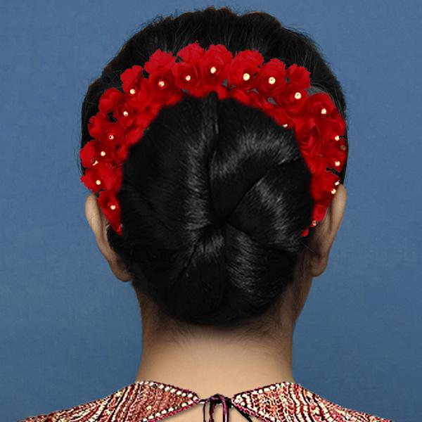 Tip Top Fashions Red Floral Hair Brooch - 1505303A