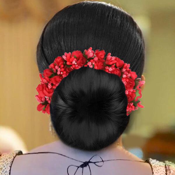 Tip Top Fashions Red Floral Hair Brooch - 1505304B