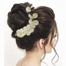 Apurva Pearls Austrian Stone White Floral Hair Brooch - 1505402B