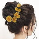 Apurva Pearls Yellow Floral Hair Brooch - 1505402D