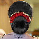 Apurva Pearls Red Floral Hair Brooch - 1505406A