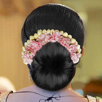 Apurva Pearls Pink Floral Hair Brooch - 1505406B