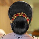 Apurva Pearls Red Floral Hair Brooch - 1505411A