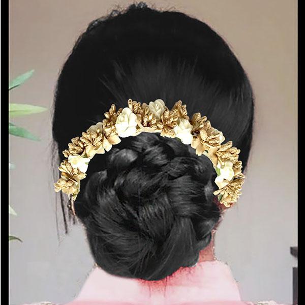 Apurva Pearls White Floral Hair Brooch - 1505411C