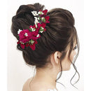 Apurva Pearls Pink Floral Hair Brooch - 1505413A