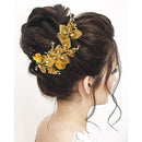 Apurva Pearls Yellow Floral Hair Brooch - 1505414C