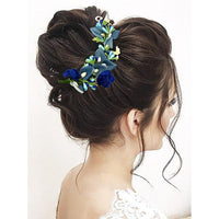 Apurva Pearls Blue Floral Hair Brooch - 1505414E