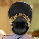 Apurva Pearls Gold Floral Pearl Hair Brooch - 1505436