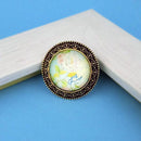 Jeweljunk Antique Gold Plated White Floral Adjustable Finger Ring - 1505555