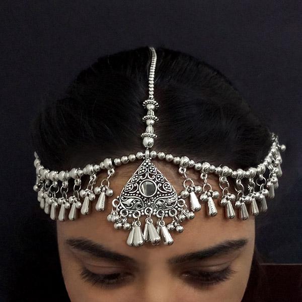 Jeweljunk Oxidised Silver Plated Maang Tikka - 1505627