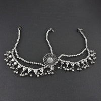 Jeweljunk Oxidised Silver Plated Maang Tikka  -  1505661