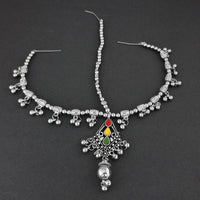 Jeweljunk Multi Color Oxidised Silver Plated Maang Tikka  -  1505662