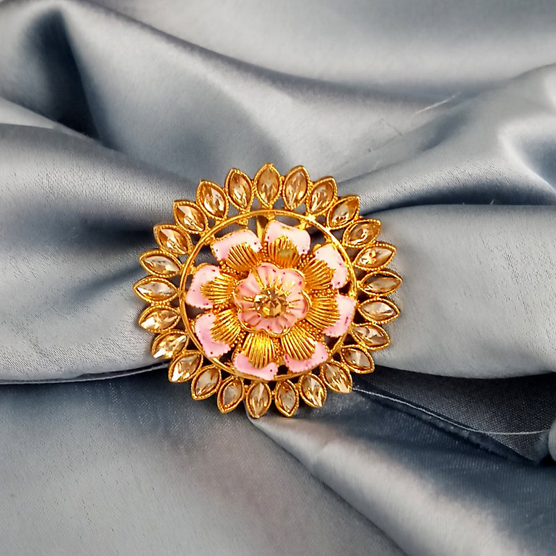 Kriaa Floral Austrian Stone Adjustable Ring