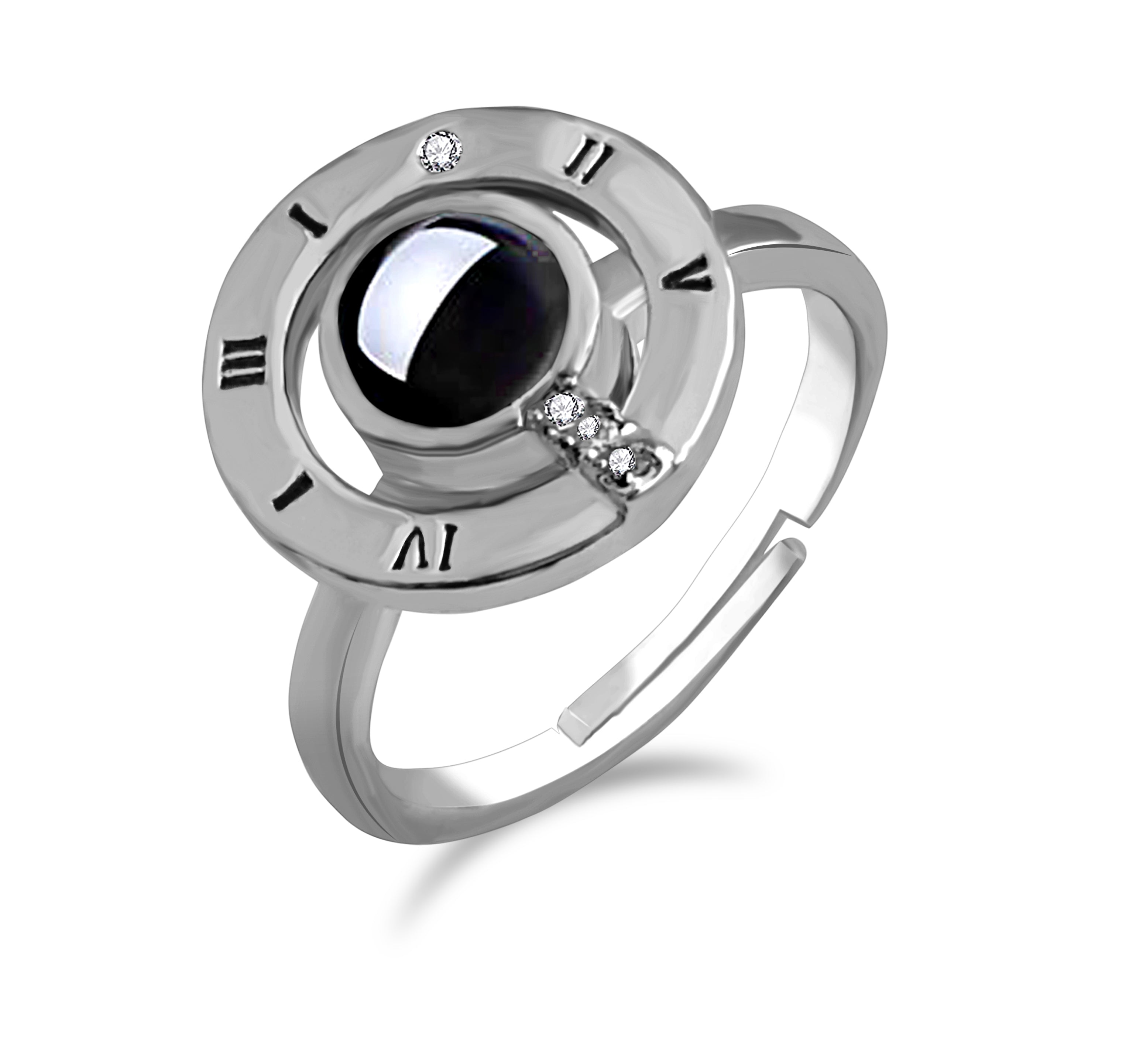 Urbana Silver Plated Single  Adjustable Ring  reflecting I love you In 100 Languages-1506344