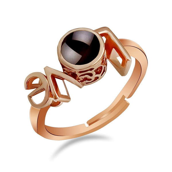Urbana Rose Gold Plated single Adjustable Ring Reflecting I love you In 100 Languages-1506347A-1506347A