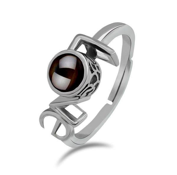 Urbana Silver Plated Single Adjustable Ring Reflecting I love you In 100 Languages-1506347