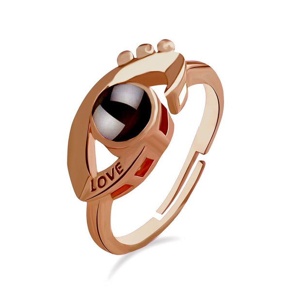 Urbana Rose Gold Plated single Adjustable Ring Reflecting I love you In 100 Languages-1506349A-1506349A