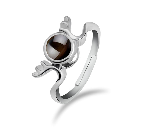 Urbana Silver Plated Single Adjustable Ring Reflecting I love you In 100 Languages-1506351