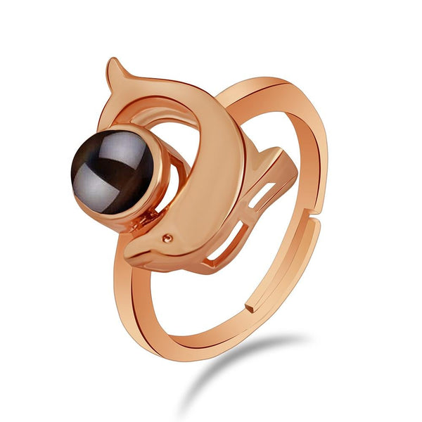 Urbana Rose Gold Plated single Adjustable Ring Reflecting I love you In 100 Languages-1506352A-1506352A