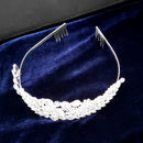 Kriaa Silver Plated White Austrian Stone Crown