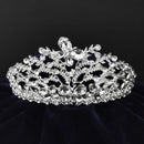 Kriaa Silver Plated White Austrian Stone Crown-1506609