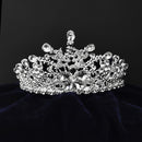 Kriaa Silver Plated White Austrian Stone Crown-1506616