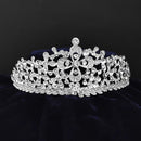 Kriaa Silver Plated White Austrian Stone Crown-1506627