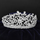 Kriaa Silver Plated White Austrian Stone Crown-1506637