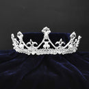 Kriaa Silver Plated White Austrian Stone Crown-1506647