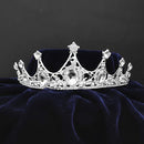 Kriaa Silver Plated White Austrian Stone Crown-1506649