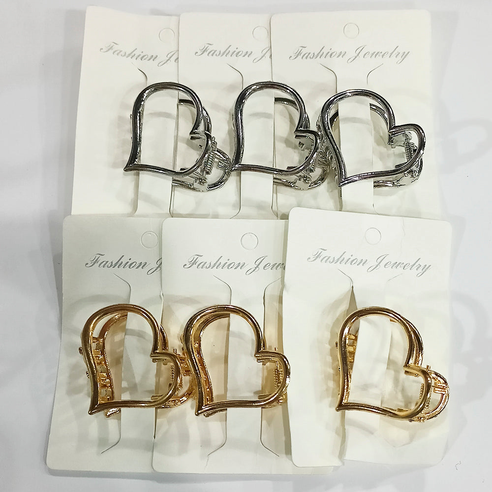 Eugenia Assorted Color Pack Of 6 Korean Style Fancy Heart Shape Hair Clip