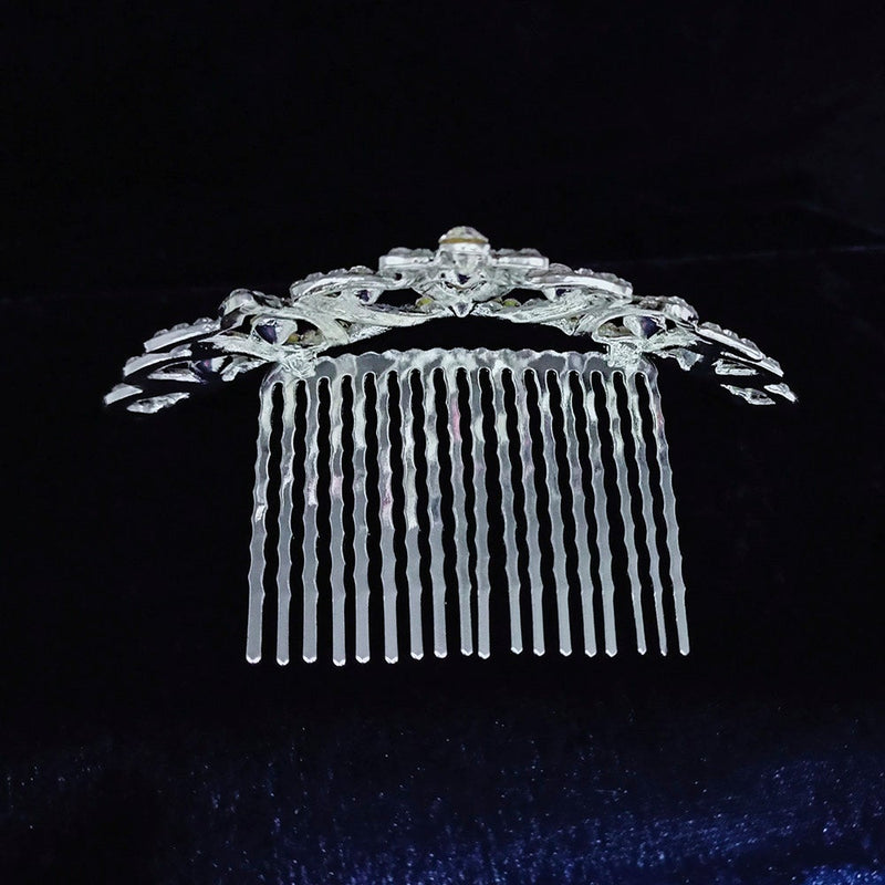 Kriaa Silver Plated White Austrian Stone Crown  - 1507108