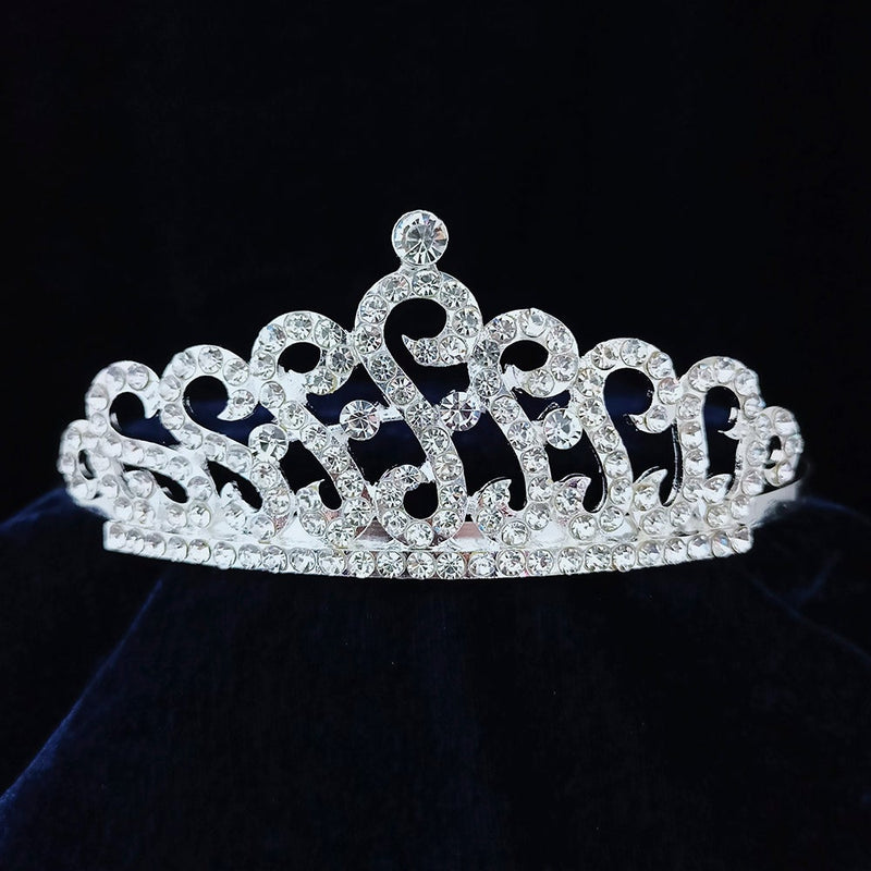 Kriaa Silver Plated White Austrian Stone Crown  - 1507150