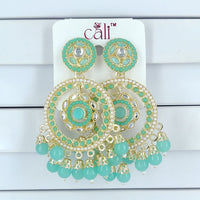 Corbeda Fashion Gold Plated Assorted Color Dangler Earrings