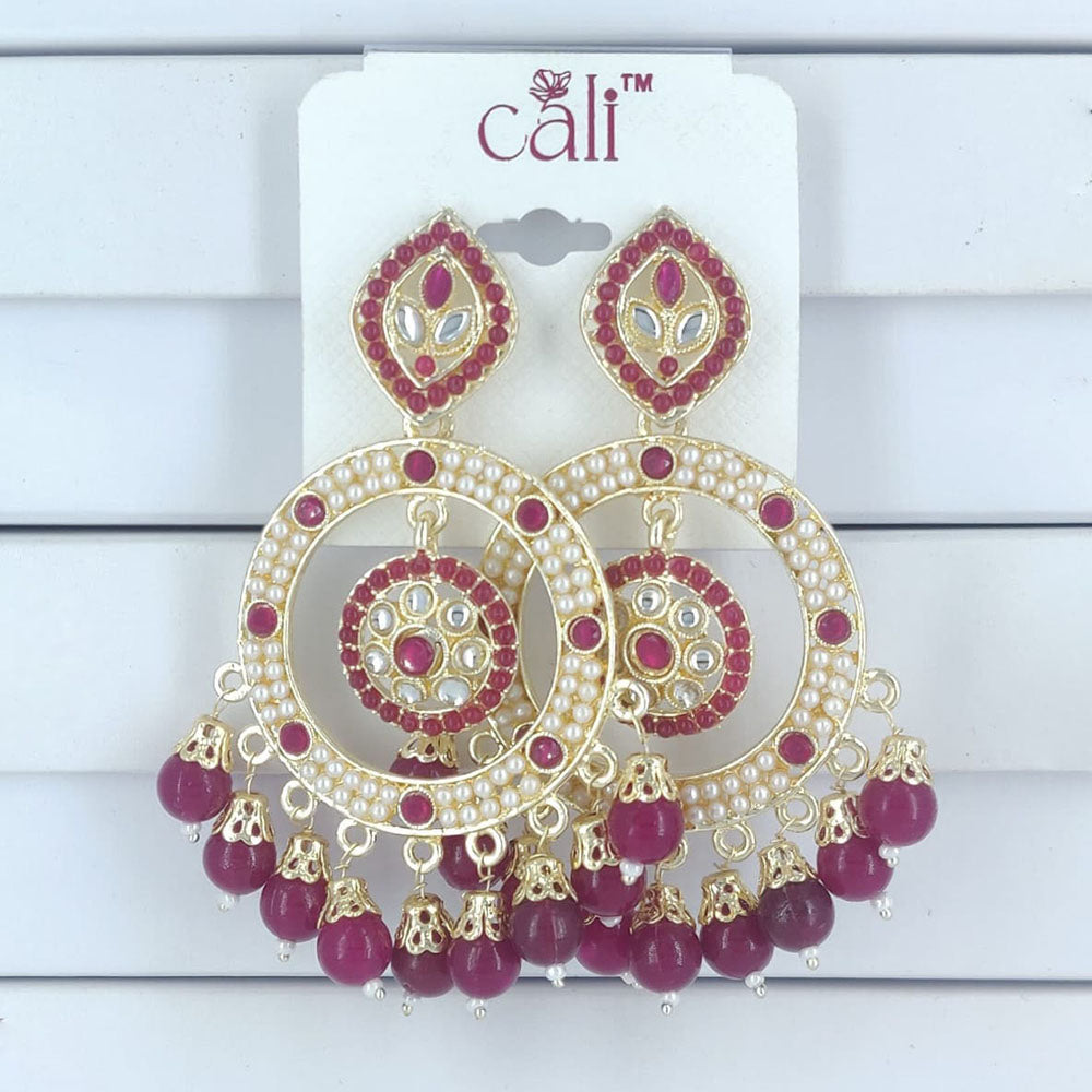 Corbeda Fashion Gold Plated Assorted Color Dangler Earrings