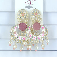 Corbeda Fashion Gold Plated Assorted Color Dangler Earrings