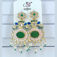 Corbeda Fashion Gold Plated Assorted Color Dangler Earrings