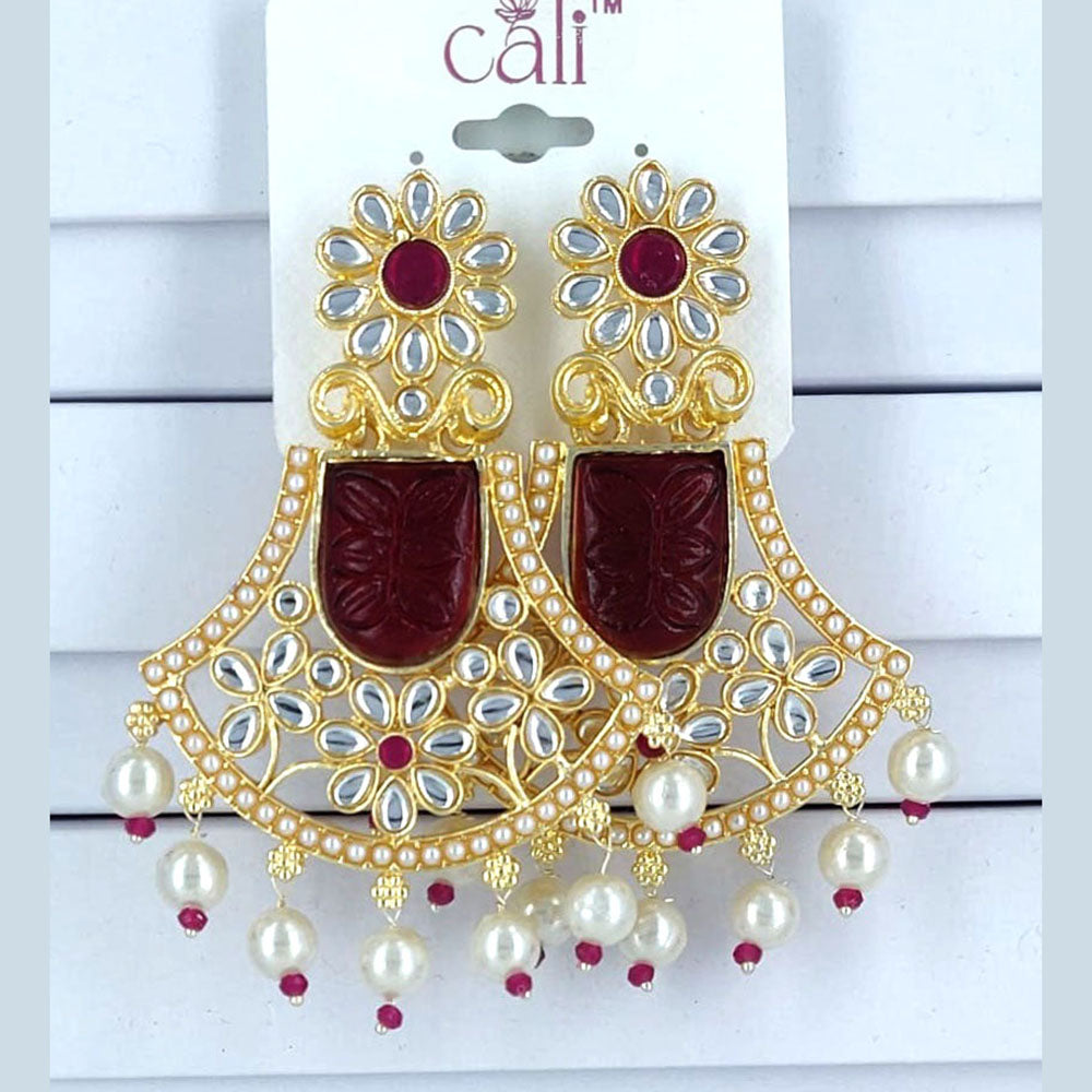 Corbeda Fashion Gold Plated Assorted Color Dangler Earrings