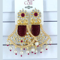 Corbeda Fashion Gold Plated Assorted Color Dangler Earrings