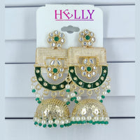 Corbeda Fashion Gold Plated Assorted Color Jhumki Earrings