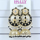 Corbeda Fashion Gold Plated Assorted Color Jhumki Earrings