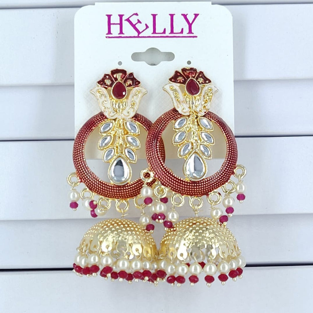 Corbeda Fashion Gold Plated Assorted Color Jhumki Earrings
