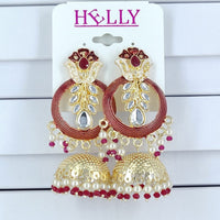 Corbeda Fashion Gold Plated Assorted Color Jhumki Earrings