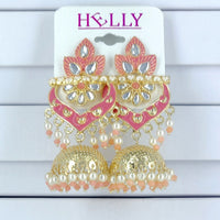 Corbeda Fashion Gold Plated Assorted Color Jhumki Earrings