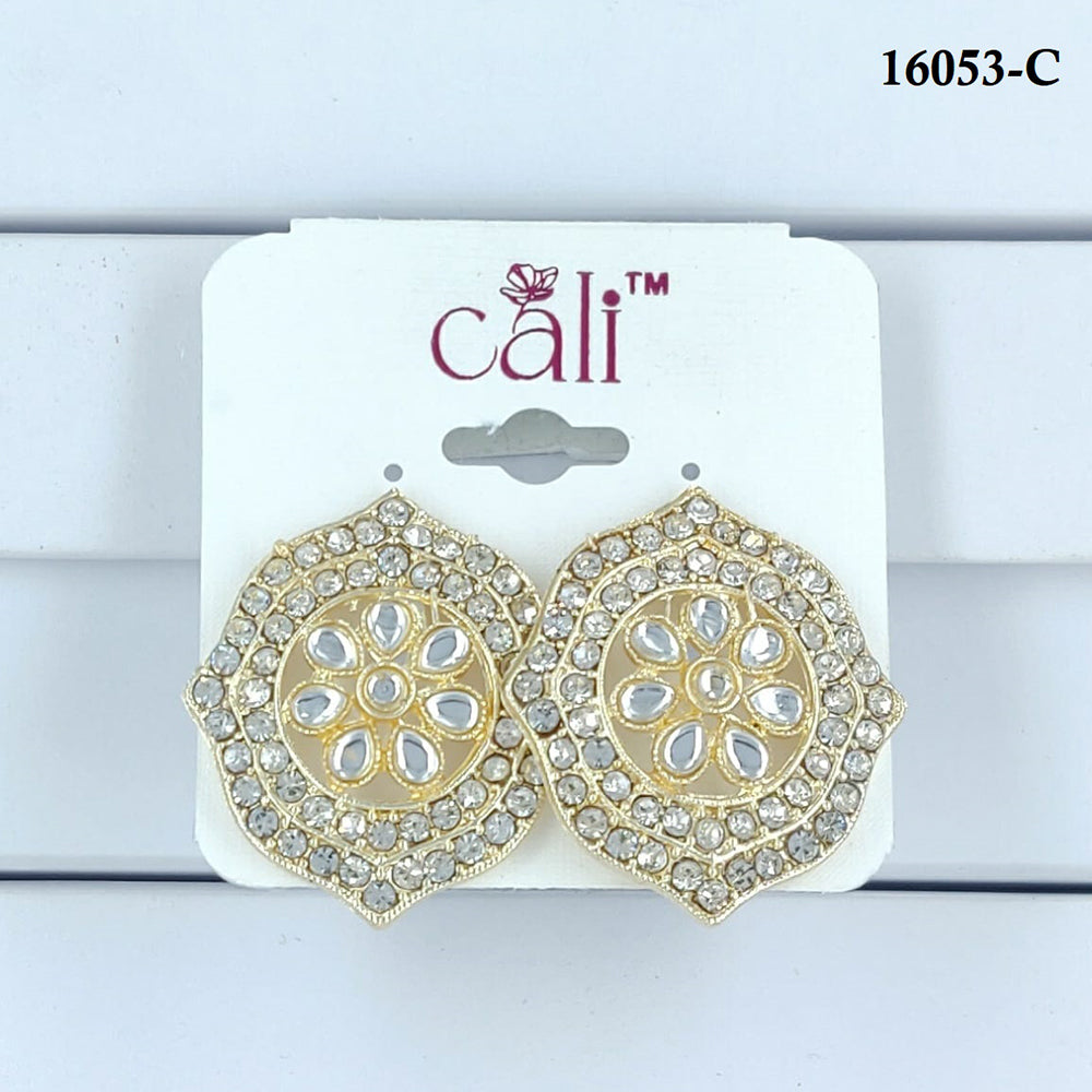 Corbeda Fashion Gold Plated Assorted Color Stud Earrings